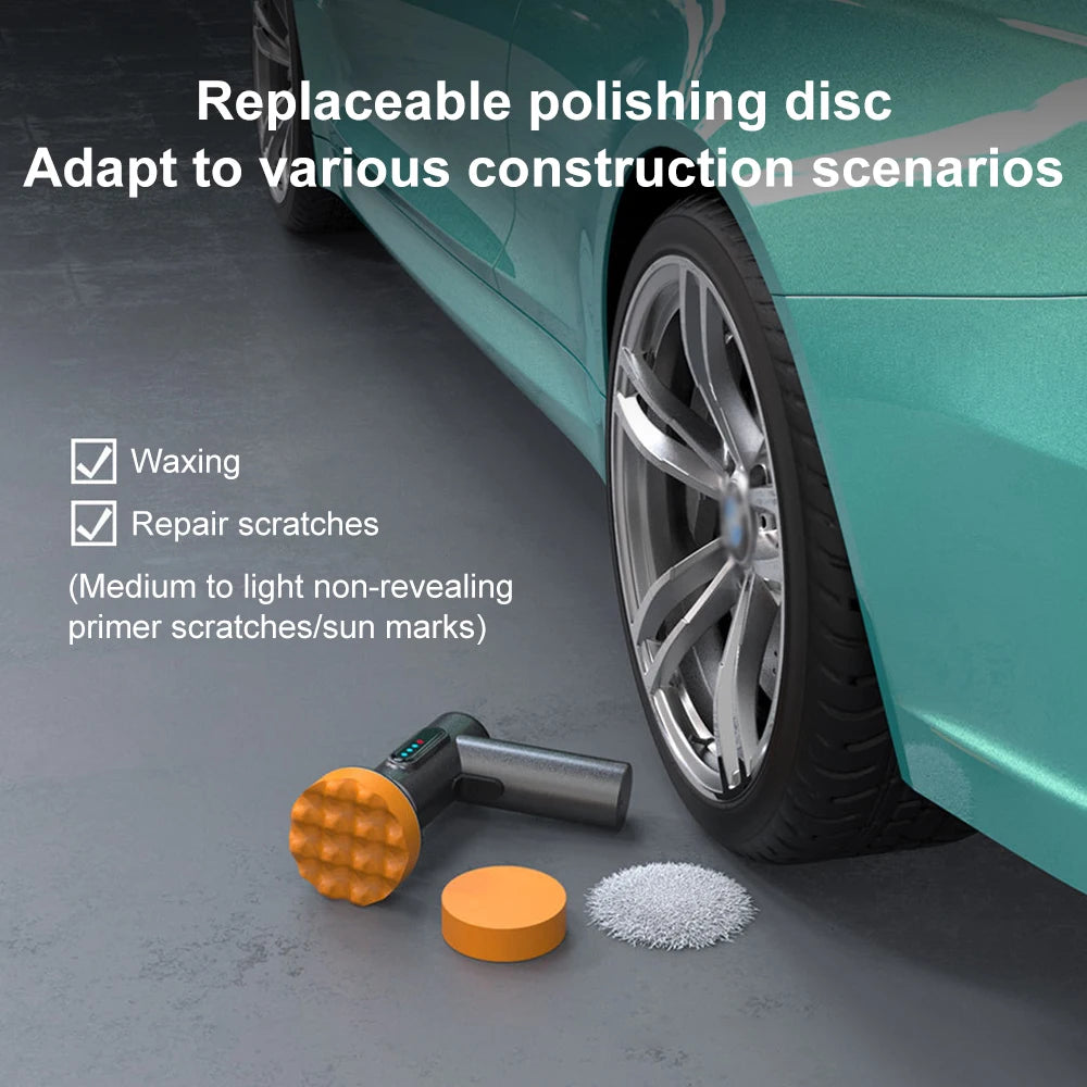 Car Polisher Handheld Wireless Polisher Car Polishing Waxing Machine Power Tool for Car Body Cleanig Waxing Repair