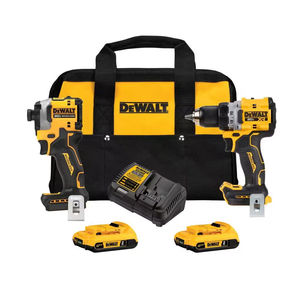 20V MAX XR Cordless Drill/Driver, ATOMIC Impact Driver 2 Tool Combo Kit, (2) 2.0Ah Batteries, Charger, and Bag